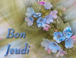 Gif animé Bon jeudi fleurs bleues